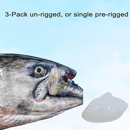 Miniatura 7 de Sin aparejar, o solo pre-aparejado, reactivo a los rayos UV, corte de tapón giratorio, casco de pez cebo (rosa) _ Talla XL_Paquete de 3