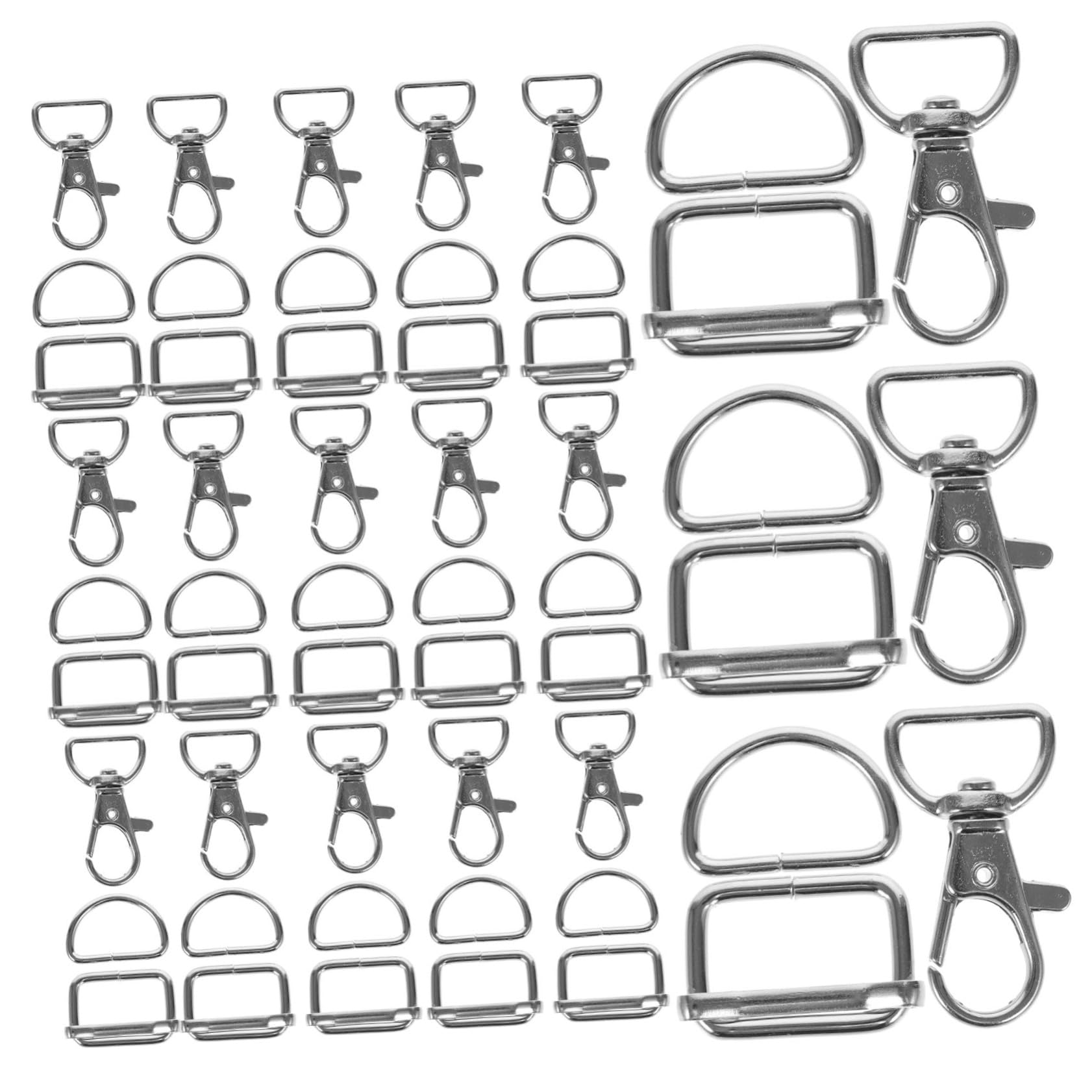 50 Pcs juego llavero ahorrar dinero collar anillas bolso hardware cartera hebilla monedero Metal Gancho bolsa mensajero Accesorios broche langosta Acero inoxidable