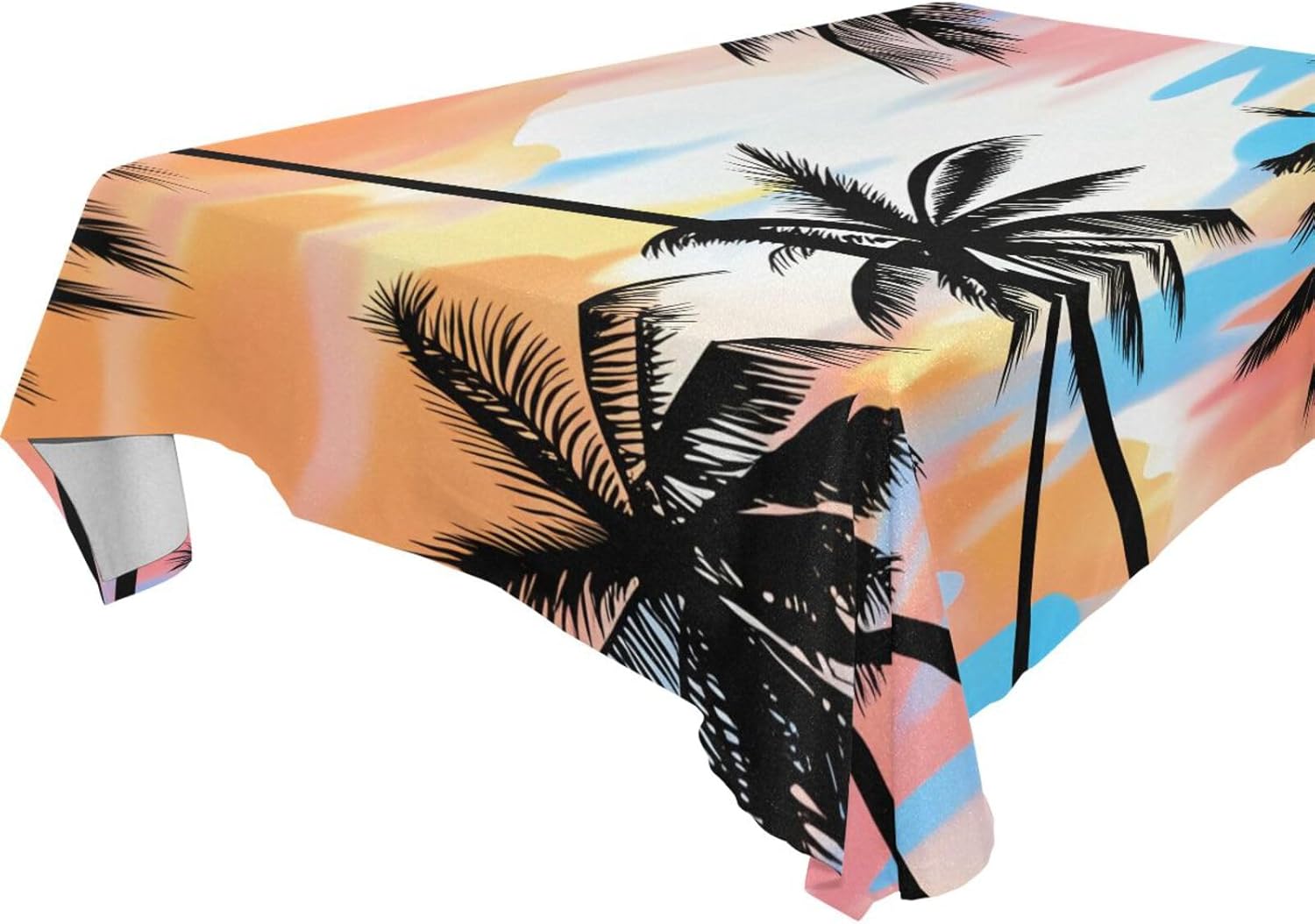 Nander Indoor Outdoor Spillproof Stain Resistant Tablecloth (Beautiful Old Tropical Palm Trees Flower, 60" X 108")