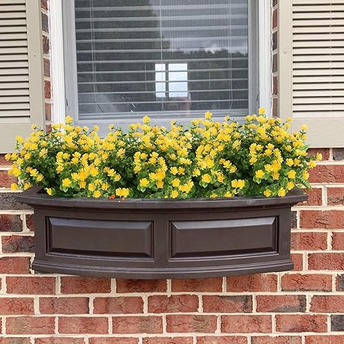 Miniatura 7 de 8 paquetes de flores artificiales para exteriores, resistentes a los rayos UV, plantas de plástico falsas, arbustos de vegetación sintética, para