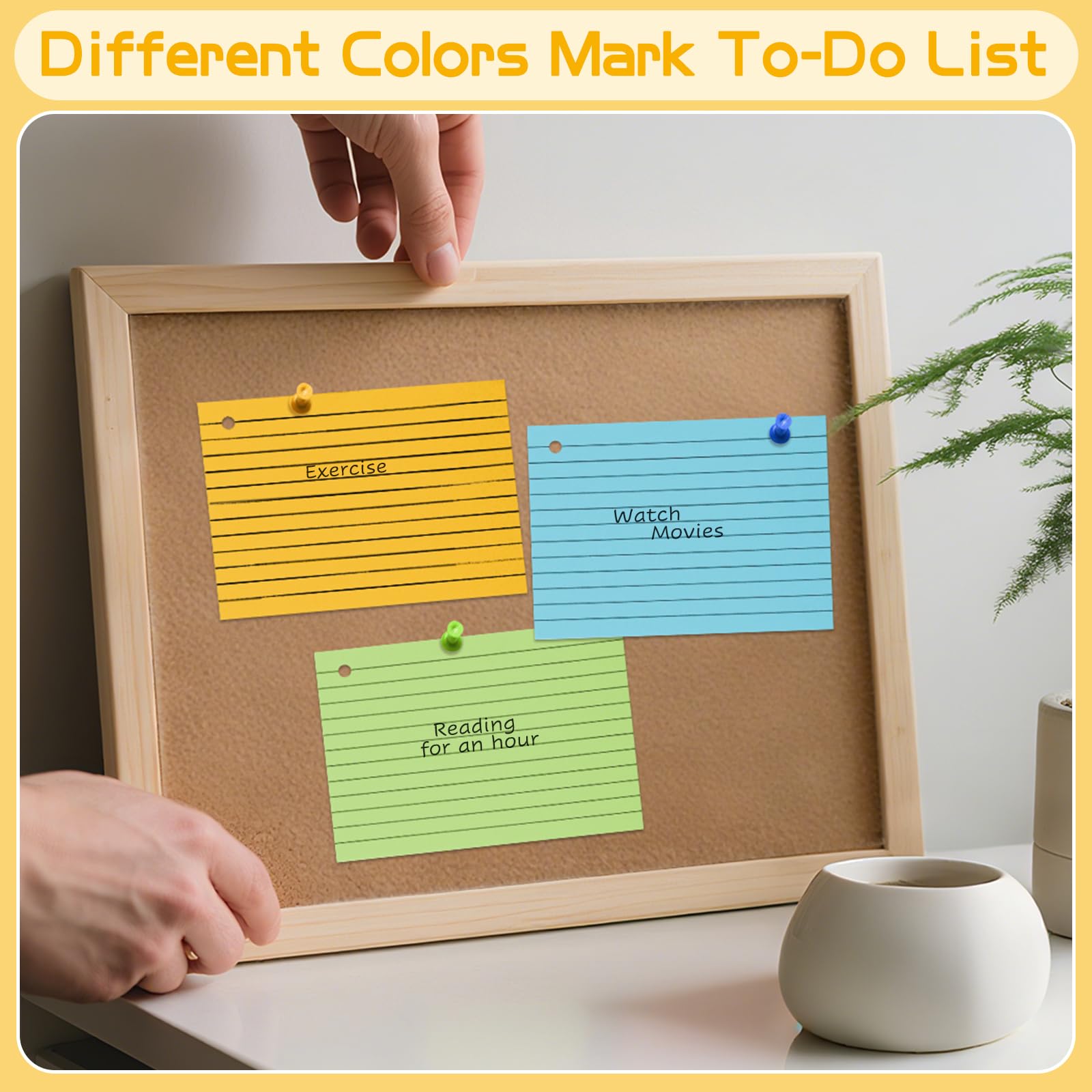 Flash Cards A6 Lignées 150 g/m² avec Couverture Kraft Anneaux de Reliure Cartes de Révision Multicolores (14,8 x 10,5 cm)