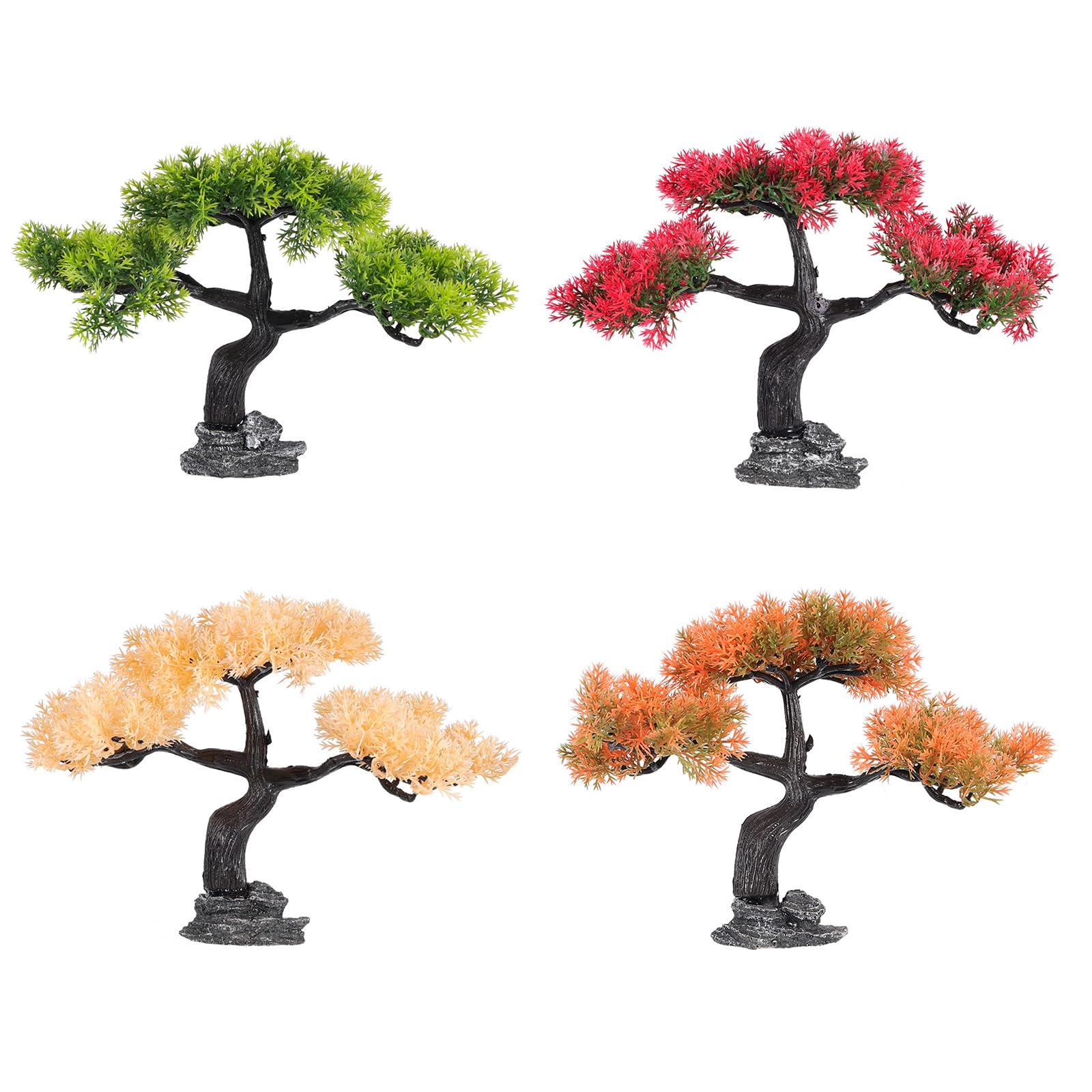 Lot de 4 décorations réalistes en résine naturelle pour embellir votre aquarium