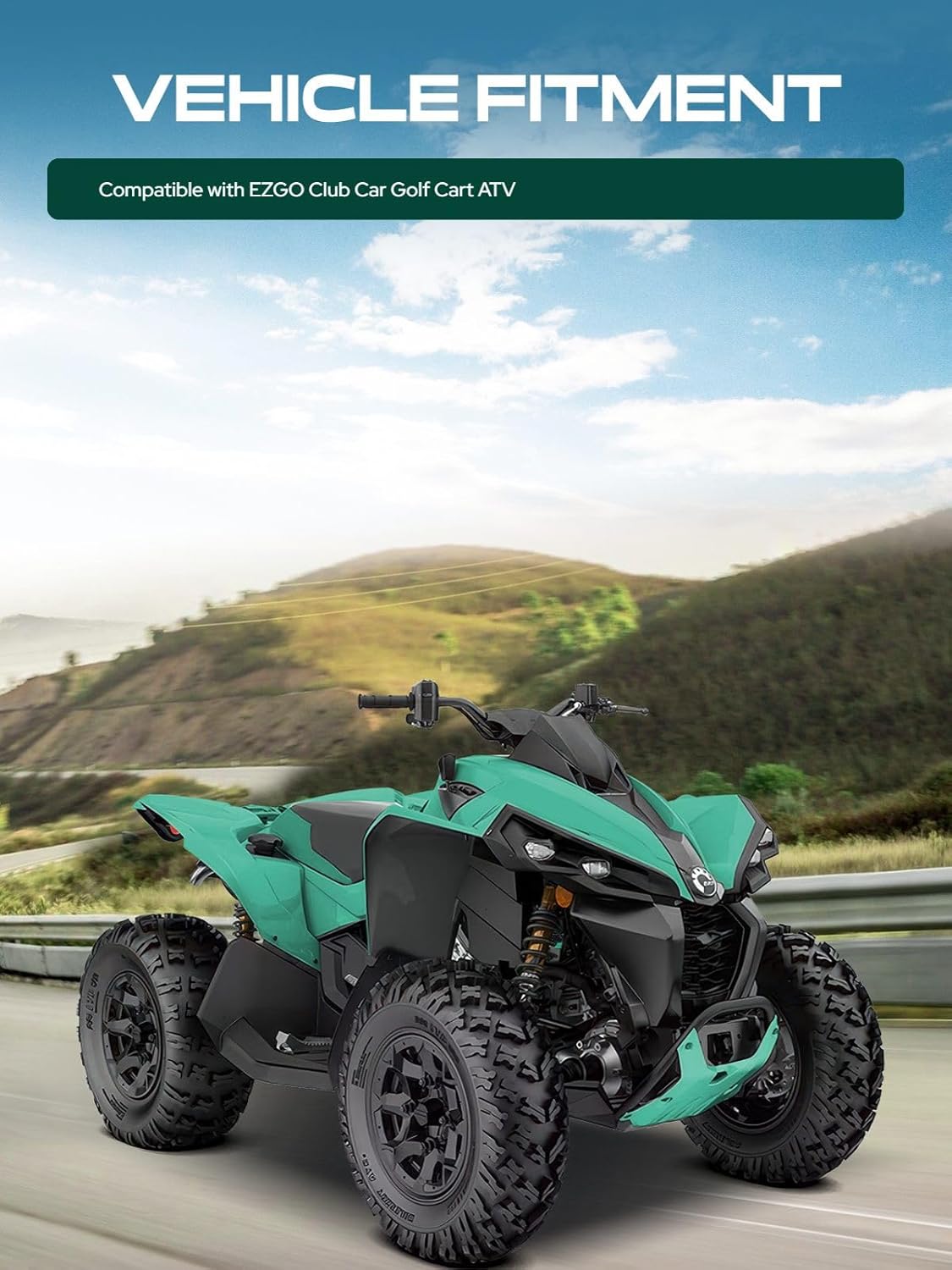 YHTAUTO 4x4 Wheel Spacers 1 Inch Compatible with EZGO Club Car Golf Cart ATV, 4x101.6mm Tire Spacers w/1/2-20 & 12.9 Grade Studs, 62mm Center Bore 4 Lug 4PCS Black