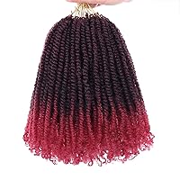 Vista 12 de COOKOO 9 paquetes de extensiones de cabello sintético de ganchillo pretrenzado de 6 pulgadas, trenzas mini de pasión preenlazadas, trenzas 1b#