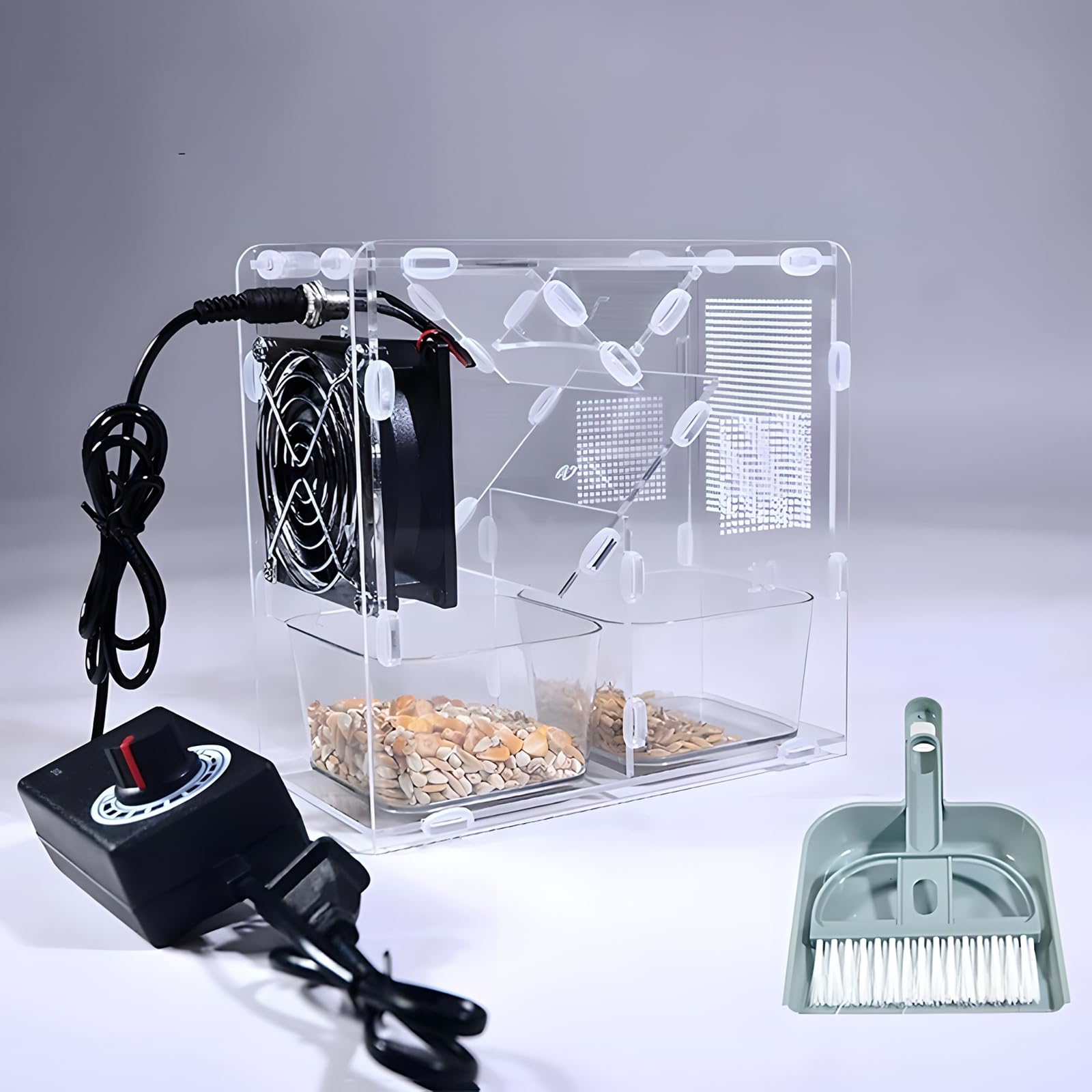 Nettoyeur de grains électrique pour graines d'oiseaux à double silo