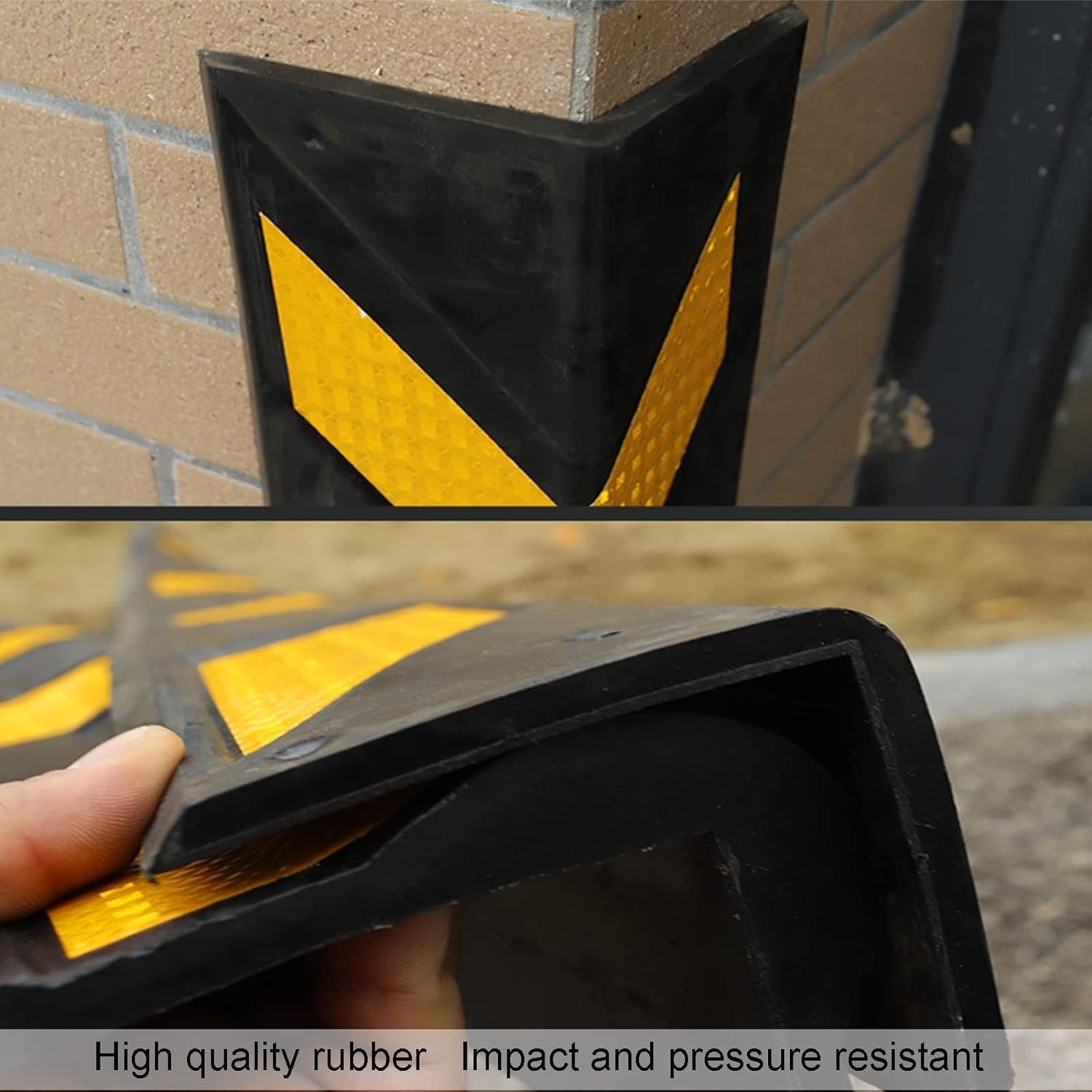 LNNW Garage Wall Protector Reflective Rubber Wall Corner Guard, Wall Edge And Bumpers Guards, Garage Parking Bumpers, L-Shape Corner Guard 5cm thick Wall Corner Edge and Bumpers Corner Guards(10pcs)