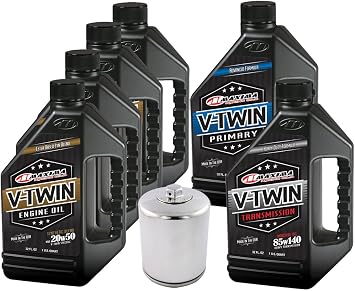 MaxHiflo VTTOCK24 Complete Engine Oil Change Kit for V-Twin Synthetic Blend Harley Davidson Twin Cam, 6 quart