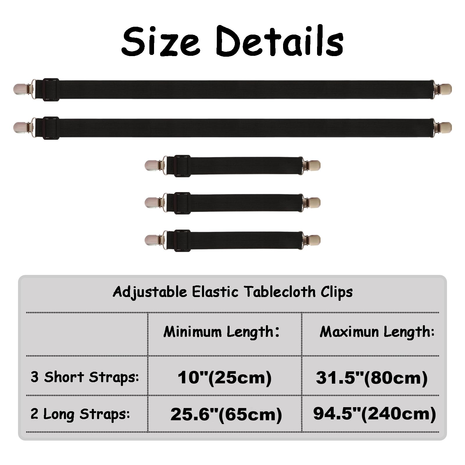 Pinzas Para Mantel – Pack De 5 Unidades Con Correas Elásticas Ocultas, Ideales Para Mesas Exteriores