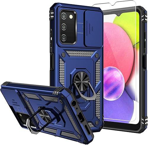 Funda para Samsung Galaxy A03S, con protectores de pantalla y funda para cámara, grado militar 16 pies. Funda a prueba de caídas con función de