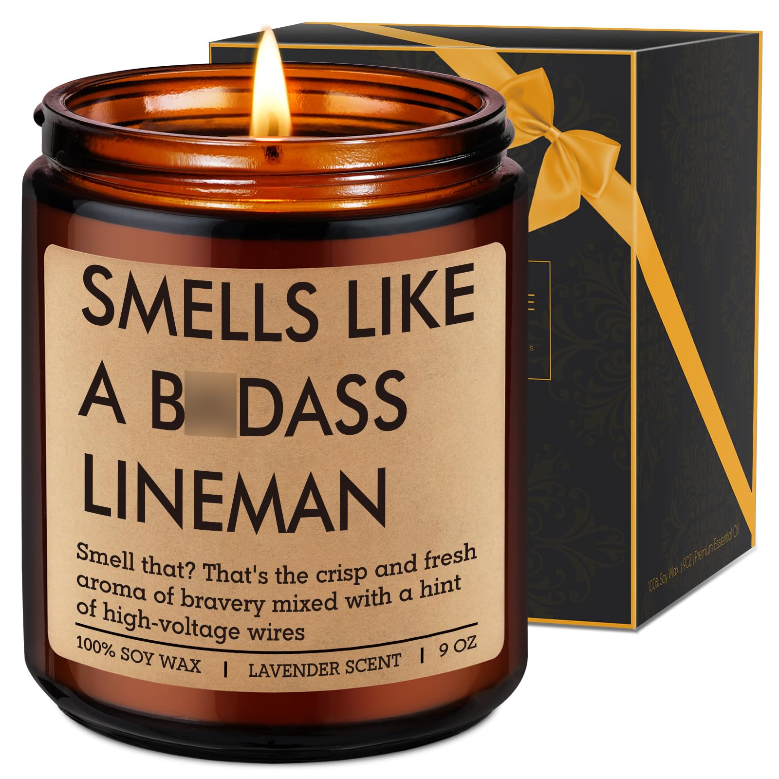 Fairy's Gift Candle Gifts for Lineman Workers Men, Electrical Lineman Gifts for Men Boyfriend Husband Dad, Cool Linemen Stuff Accessories, Linemen Appreciation Day, Funny Bday Presents for Lineworker