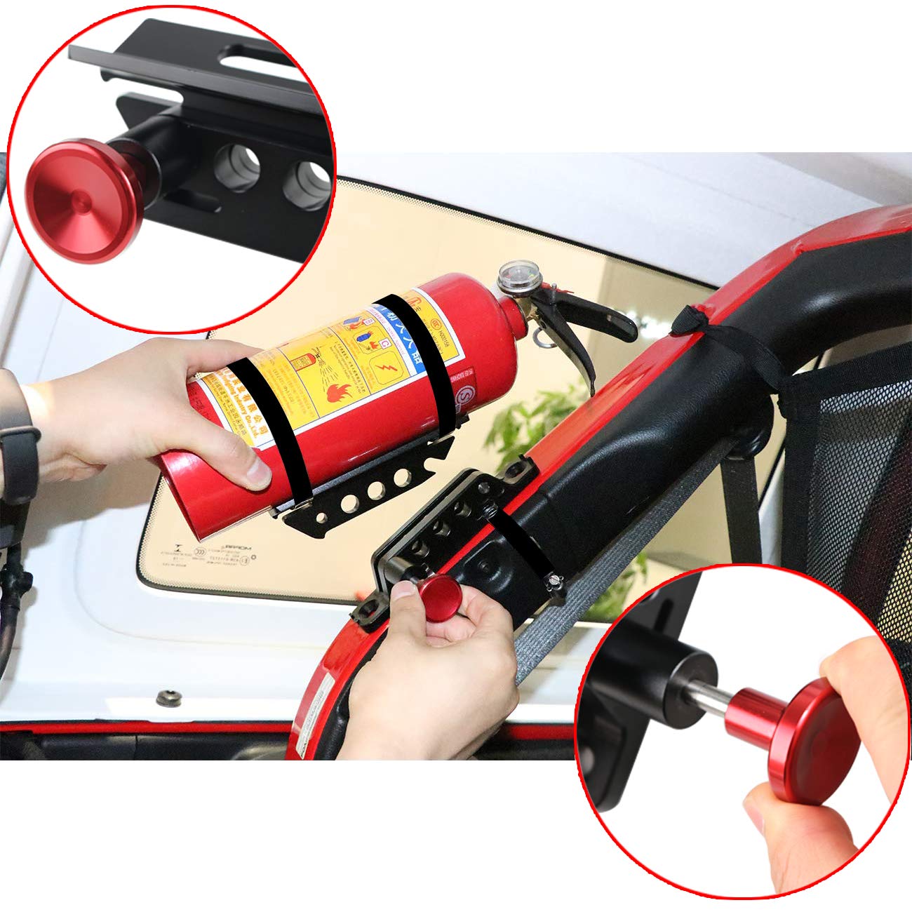 Fire Extinguisher Mount Vehicle Universal Adjustable Roll Bar Fire Extinguisher Bottle Holder