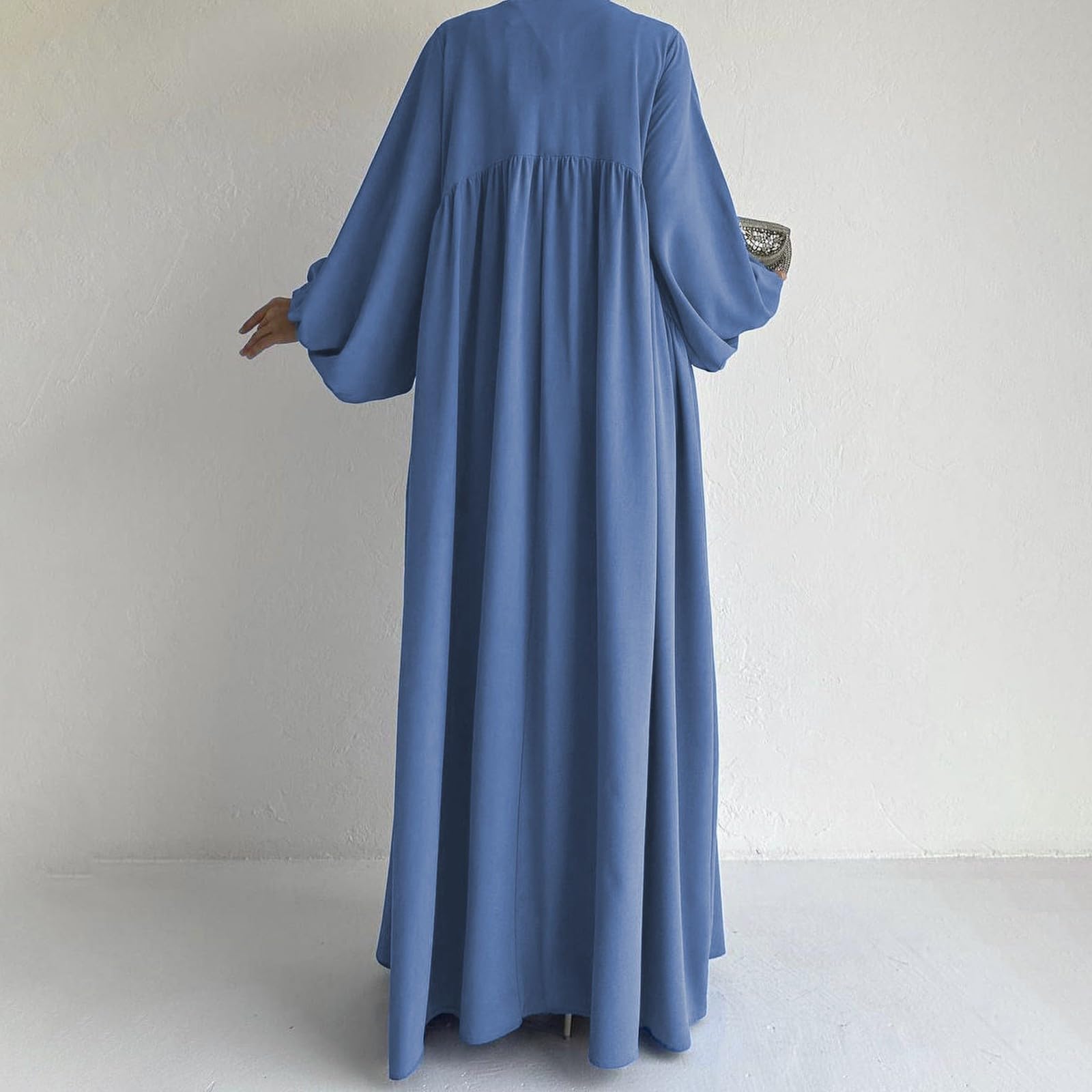 Ramadán Vestido Mujer Abaya Musulmana Largo Suelto juego de 2 piezas Ropa Islámico Kaftan Khimar Islámico Musulmana de una Pieza para Mujer