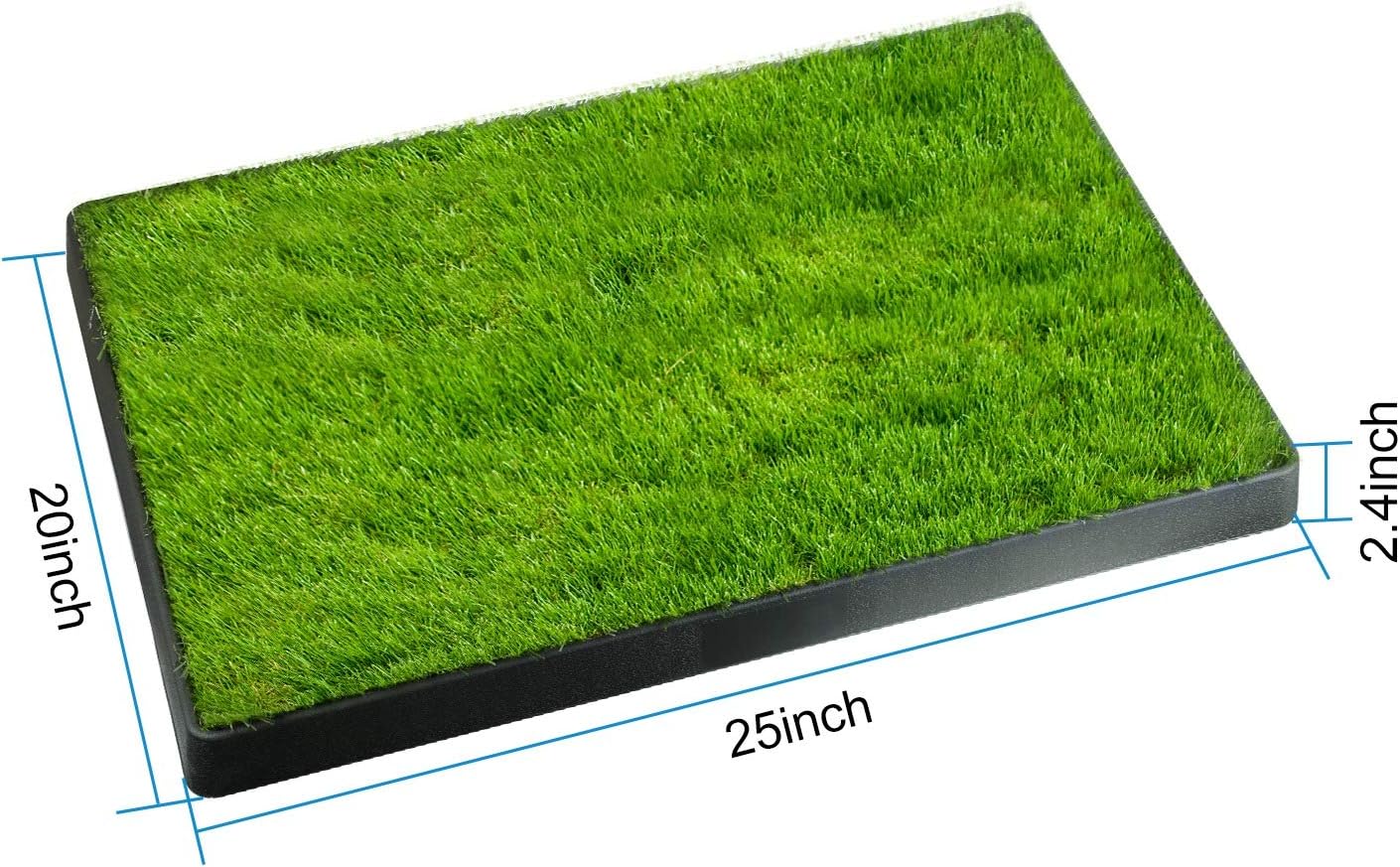 Moclever Dog Grass Pee Pad with Tray – 25"x20" Indoor & Outdoor Dog Potty Trainer, 3-Layer System with Drawer, Fake Grass Pad for Small & Medium Dogs