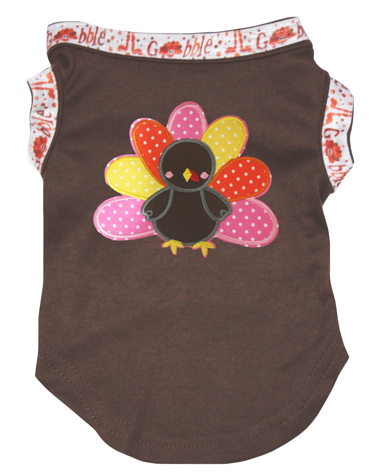 T-shirt pour chien au motif coloré Rainbow Turkey marron en taille S avec tissu en coton doux