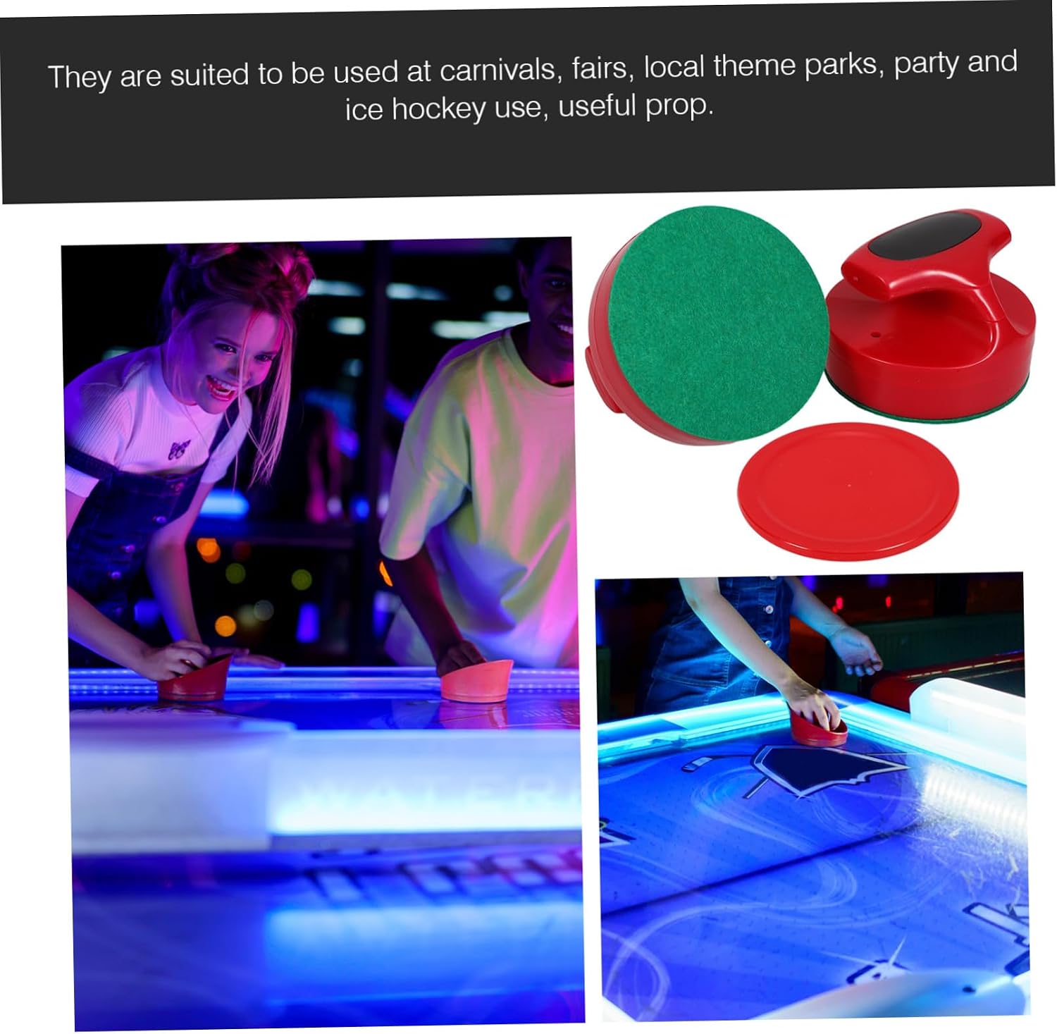 UPKOCH 1set Ice Hockey Pucks Kit Strikers and Pucks Replacement Accessories for Air Hockey Game Tables and Competitive