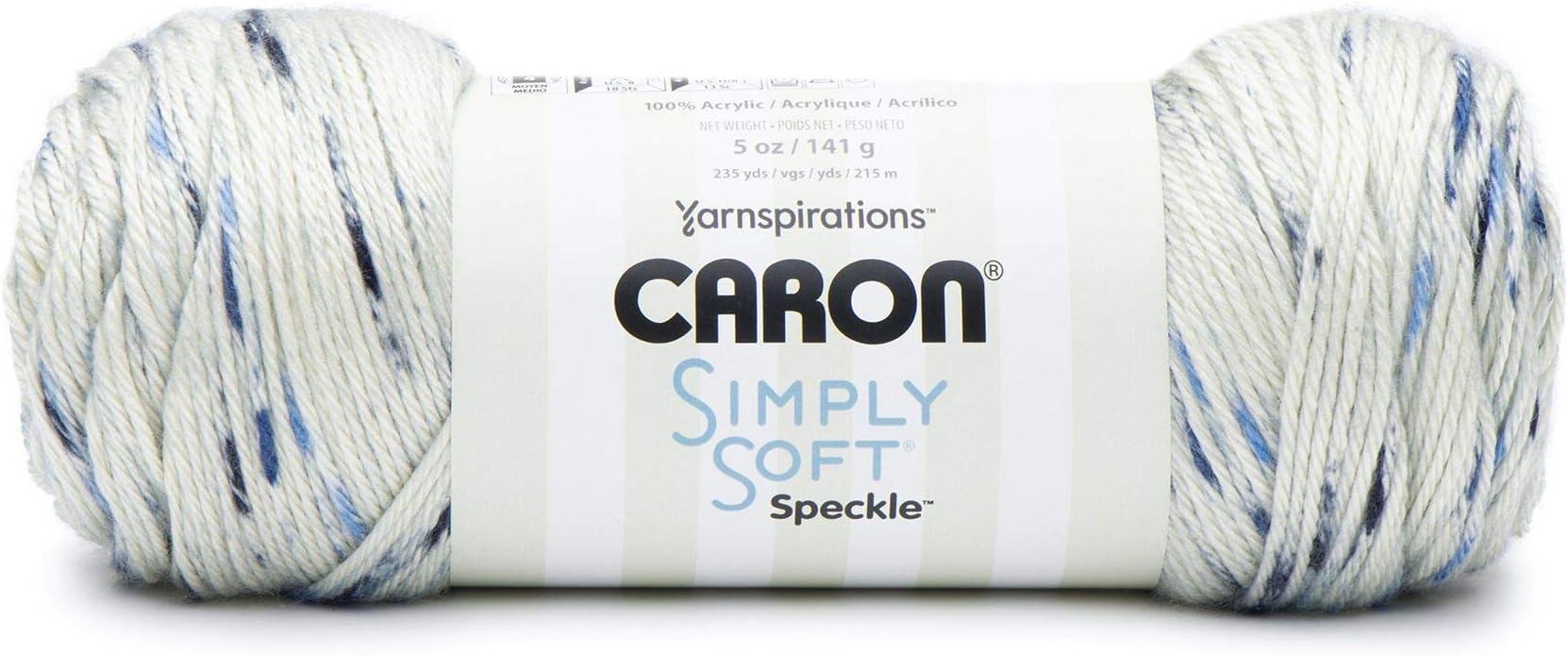 CARON Simply Soft Speckle Yarn, Blue Gingham