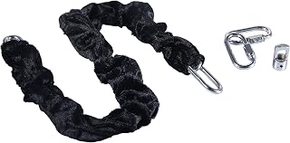 KETE Pure Color Iron Chain with Protective Sleeve Chandelier Polished Plating Chain Lamp Accessories (Black F + Silver C,12")