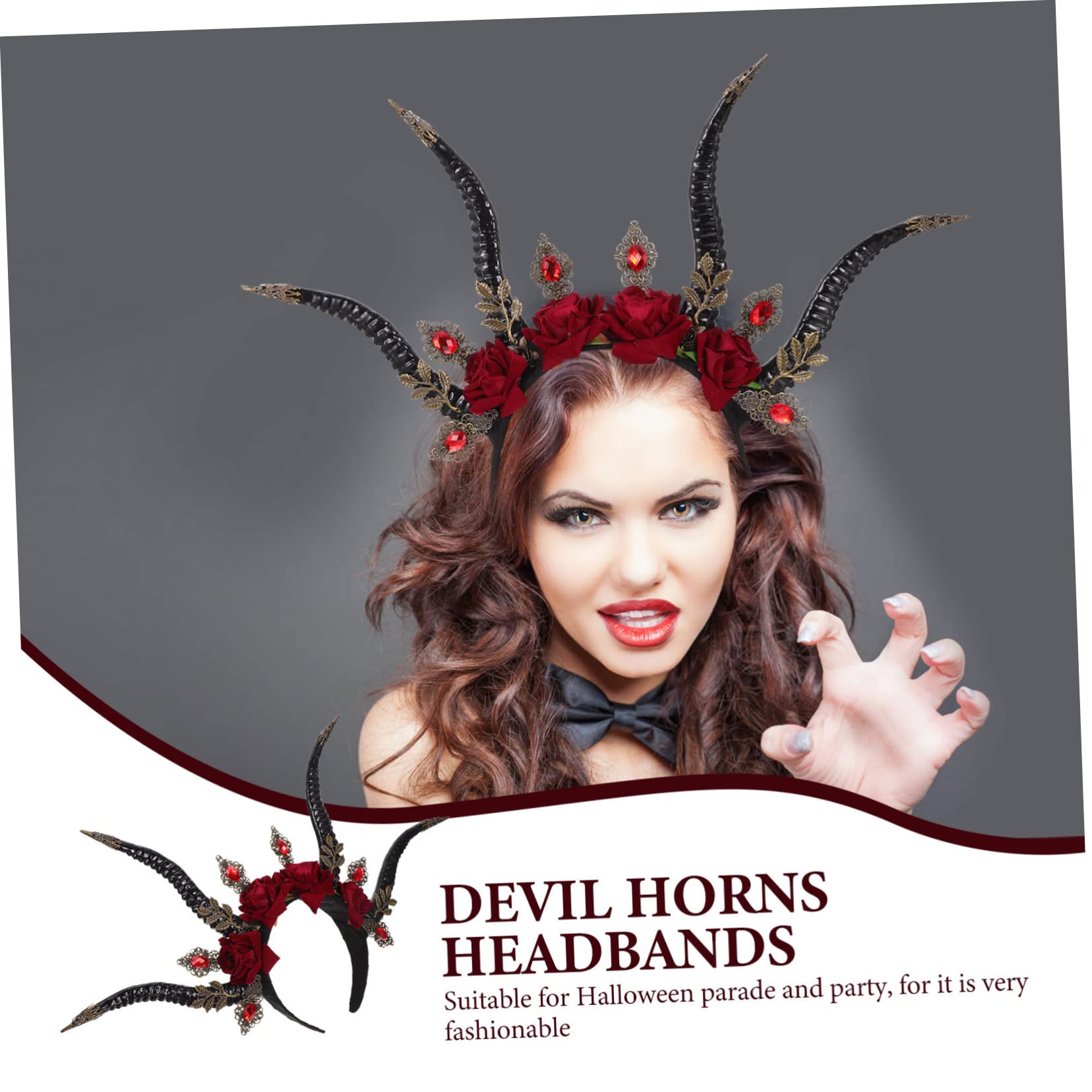 Halloween Stirnband Teufels Haarreif Dämonen Hörner Schwarz für Mottoparty