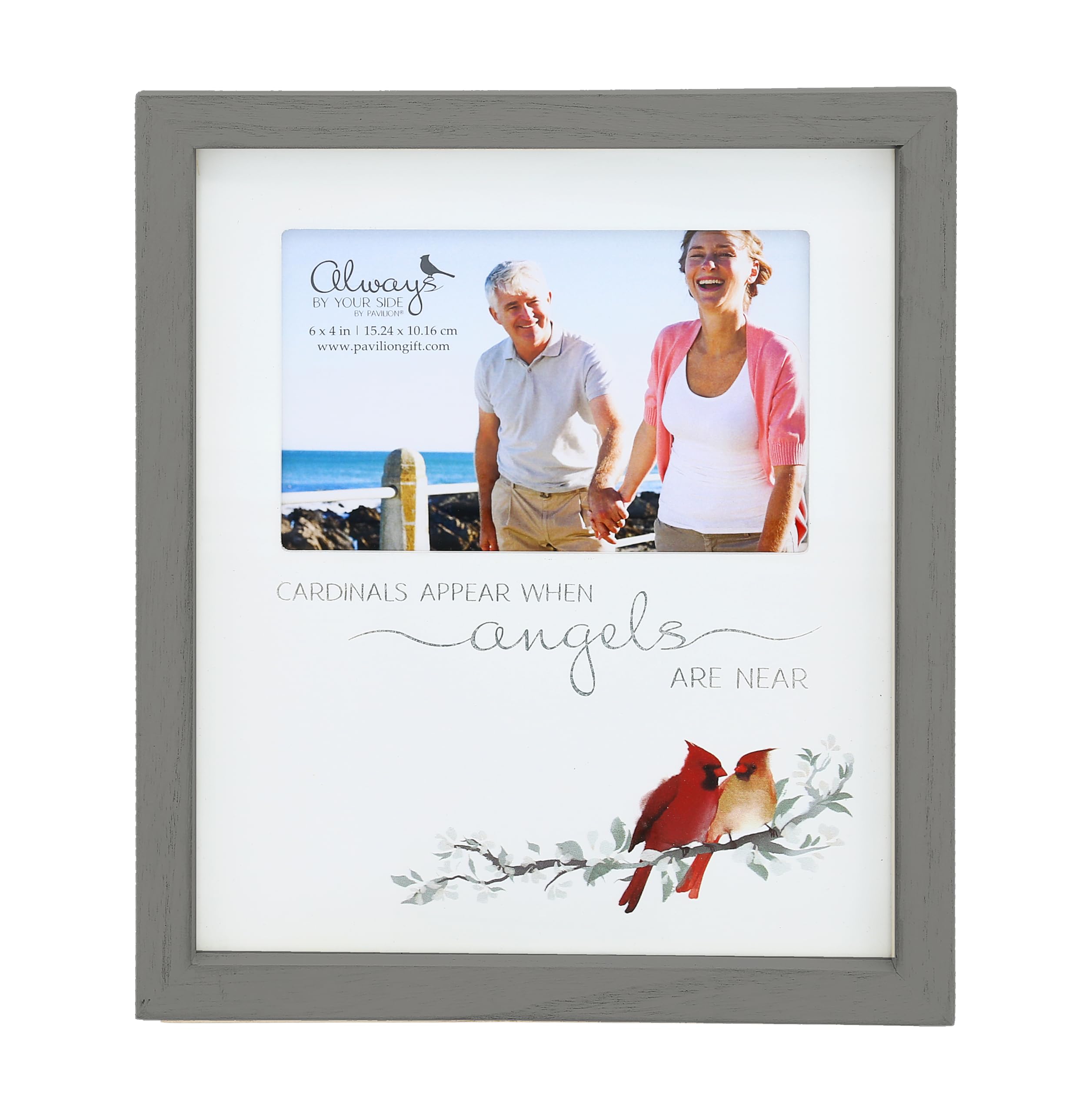 Cadre photo deuil avec cardinaux 15x10 cm souvenir de décès et cadeau commémoratif funéraire