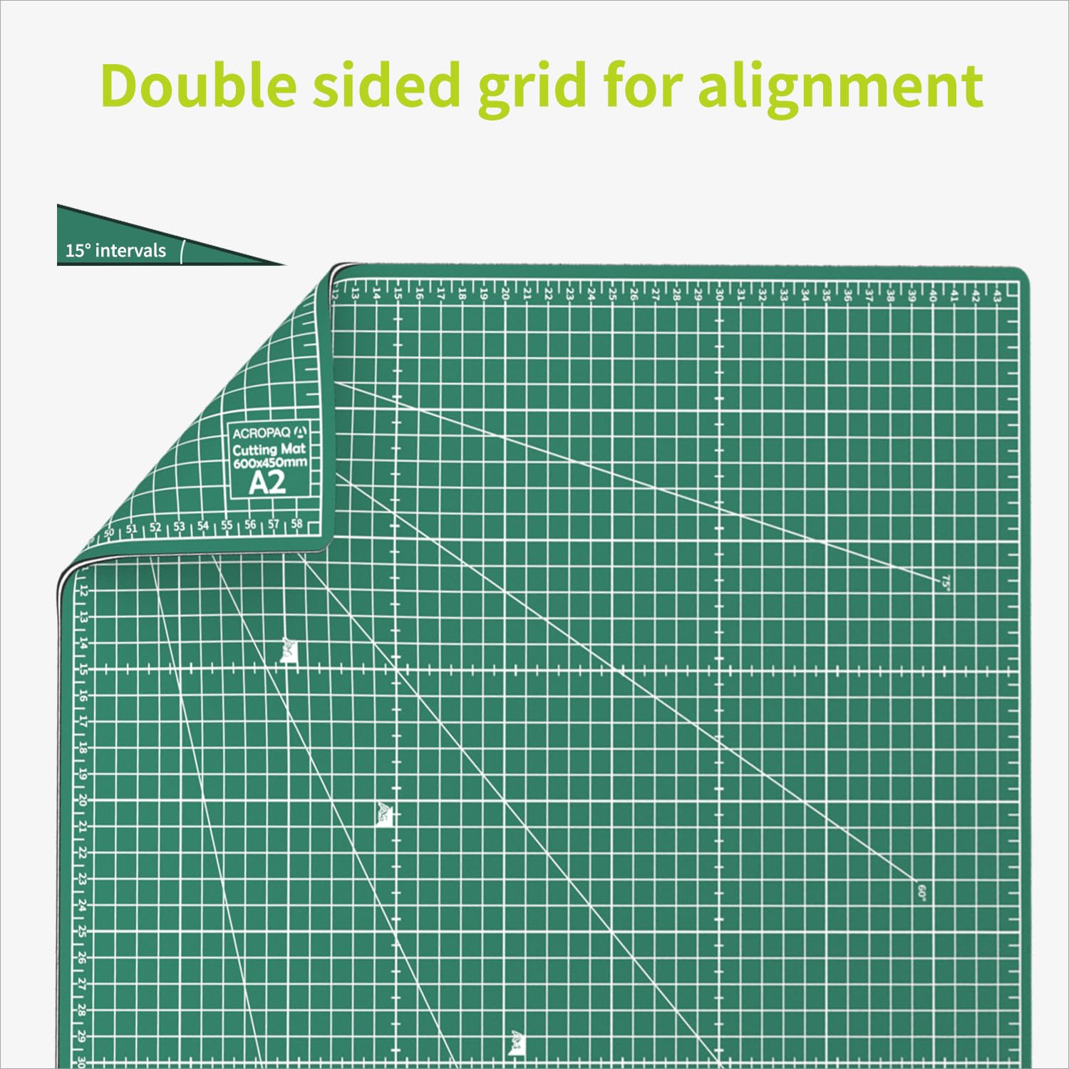 ACROPAQ Cutting Mat A2, Self-Healing, 5 Layers of Protection for Your Furniture with grids and Angle Markings on Both Sides - Image 4