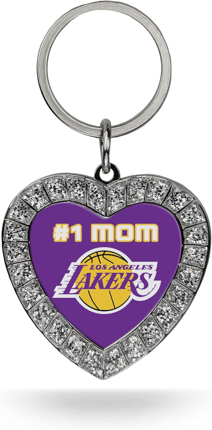 Rico Industries NBA Basketball Rhinestone Heart Keychain - Great Accessory