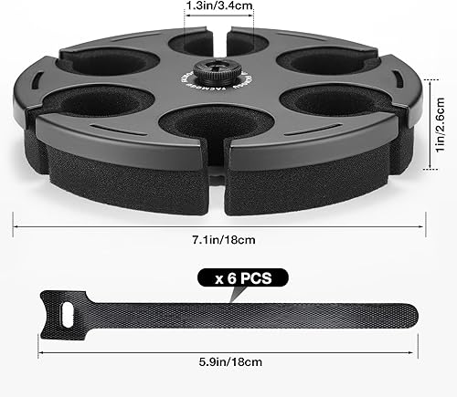 Miniatura 7 de Facmogu Soporte para micrófonos múltiples, soporte de aluminio para micrófono con capacidad para hasta 6 micrófonos para organizador y pantalla,