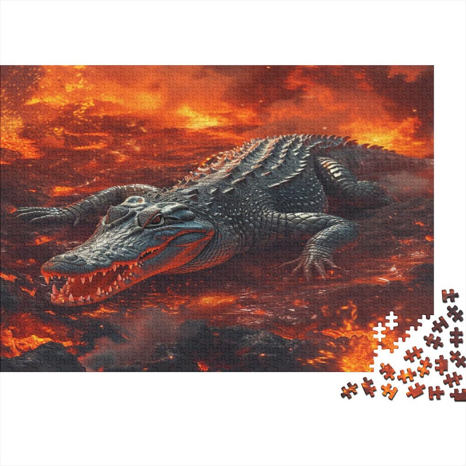 Puzzle krokodylowe, puzzle 1000 elementów, puzzle dla dorosłych, puzzle - wysokiej jakości nadruk 1000 sztuk (75 x 50 cm)
