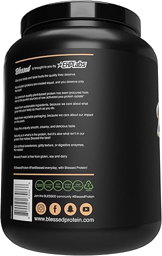 Miniatura 8 de Blessed Proteína vegana en polvo  Batido de proteína a base de plantas en polvo de reemplazo de comidas  0.81 oz de proteína de guisante en polvo