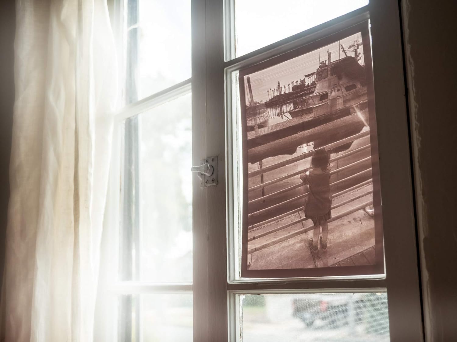 Personalized Custom Lithophane Photo Window Art - Upload Your Own Photo - Adhesive Included (Blue, 8x8)