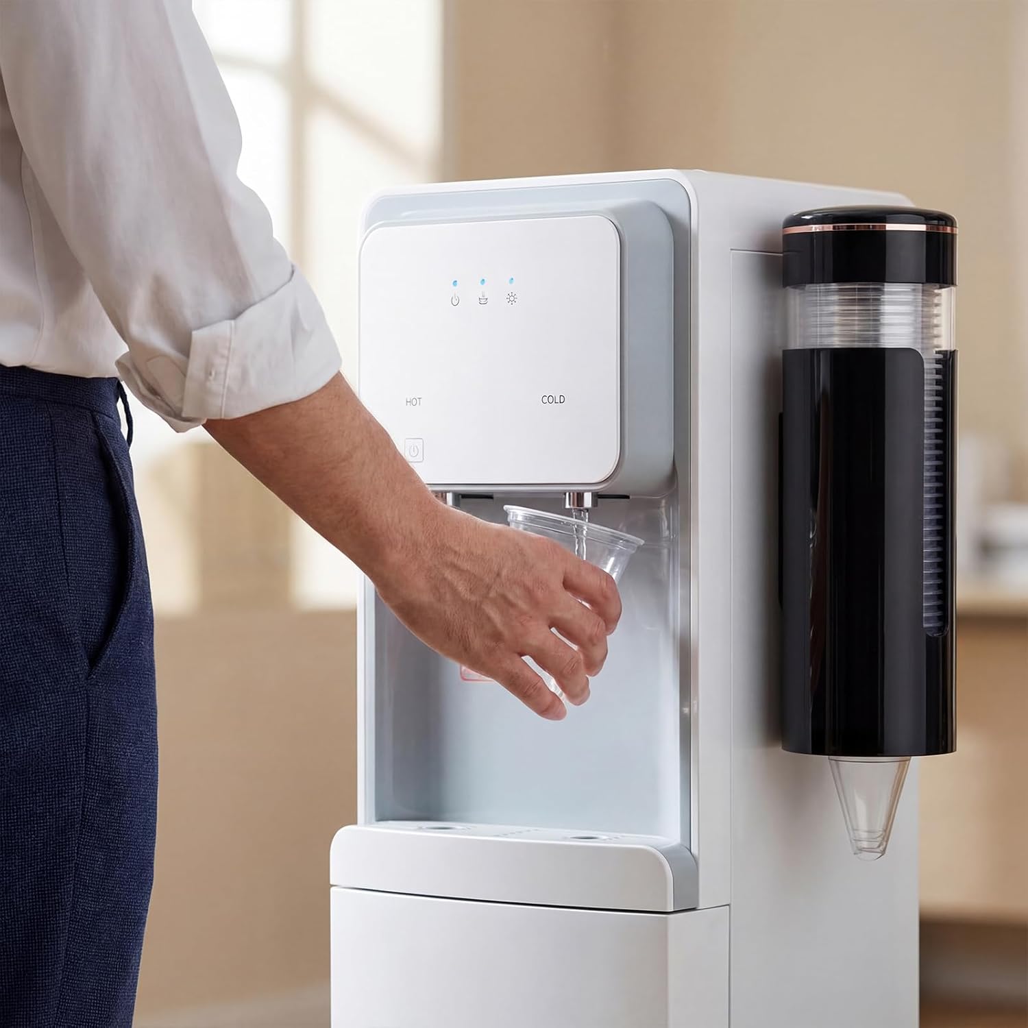 Roshtia 300 Pcs 4 oz Plastic Snow Cone Cups and Straw Spoon with Cups Dispenser Pull Type Wall Mount Cup Holder Thicken Disposable Plastic Cup for Restaurants, Home, and Office, and Shaved Ice (Clear)