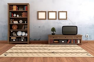 Handgewebter Indischer Kelim Teppich 227x165 cm – Authentischer Flachgewebe Wolle Teppich für Wohnzimmer, Schlafzimmer & Gästezimmer, Robustes Tribal Geometrisches Design