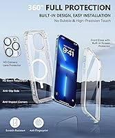 Vista 6 de Compatible with iPhone 13 Pro Max Case Clear, Built-in Screen Protector, with Camera Lens Protector, [Compatible with MagSafe] Full Body Phone Case
