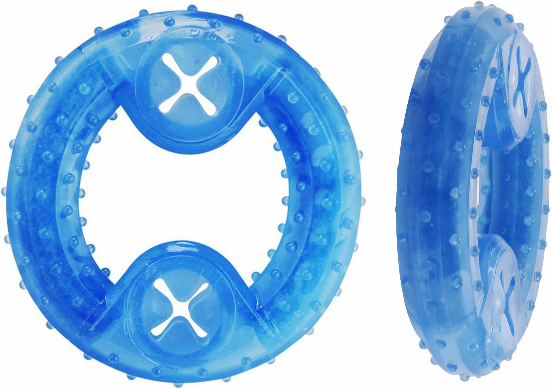 Pet Dog Chew Toy Arctic Freeze Fetch Food Cooling Ring Teether For Puppy Cat Pet (Blue)