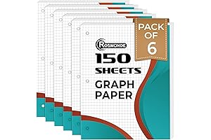 Six-Pack Graph Paper: 450 Sheets of Quad-Ruled Precision for School and College