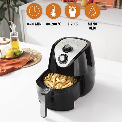 Tristar Friggitrice ad Aria Airfryer, 4.5 Litri, 1500 W, 4.5 Litri, Timer,  Plastica, Nero, FR-6994 : Amazon.it: Casa e cucina
