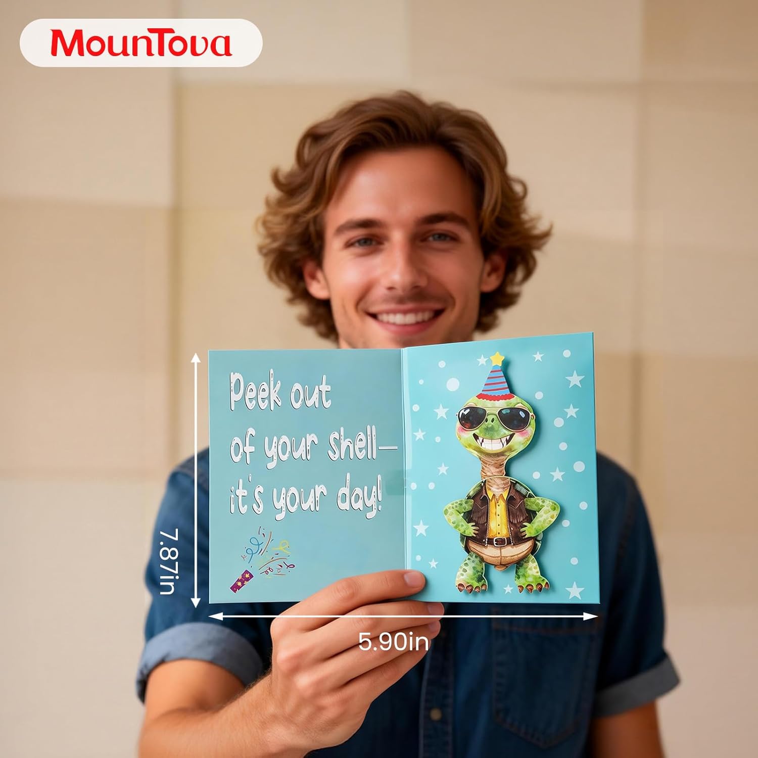 Musical Birthday Card That Plays the Happy Birthday Song with Sound & Motion – Cute Pop-Up Turtle Birthday Card, Funny&Animated Happy Birthday Gift for Kids, Women & Men - Image 8