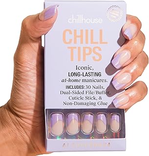 Chill Tips, Press on Nails Kit - AI Supernova (Square) - 30 Nail Shapes & Sizes - Up to 3 Weeks of Wear - Customizable Fit - Reusable - Latina Founded & Women Owned - Beauty & Self Care