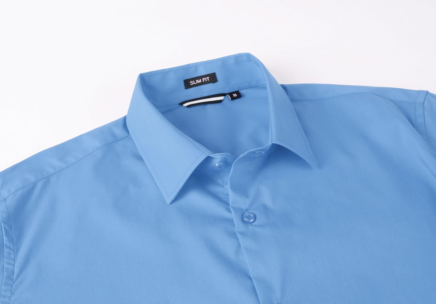 Alex Vando Mens Dress Shirt Easy Care Slim Fit Long Sleeve Cotton Stretch Button Down Shirt - Image 2