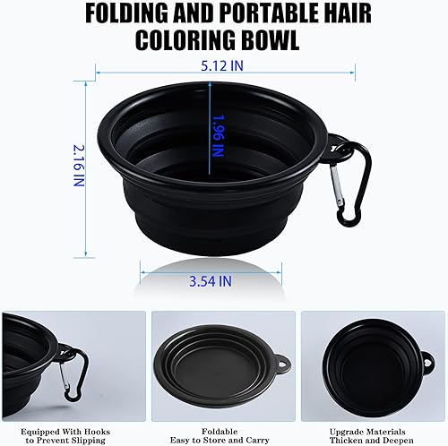 Miniatura 4 de Kit de 43 piezas para colorear el cabello, cepillo de tinte para el cabello y cuenco, tapa de glaseado con ganchos de plástico, chal de teñido,