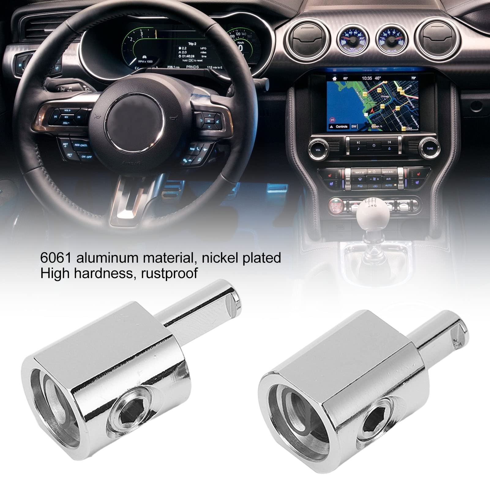 KIMISS 2pcs Amp Input Reducer, 1/0 Gauge to 4 Gauge Wire Reducer Adapter, Aluminum, 2 Channels