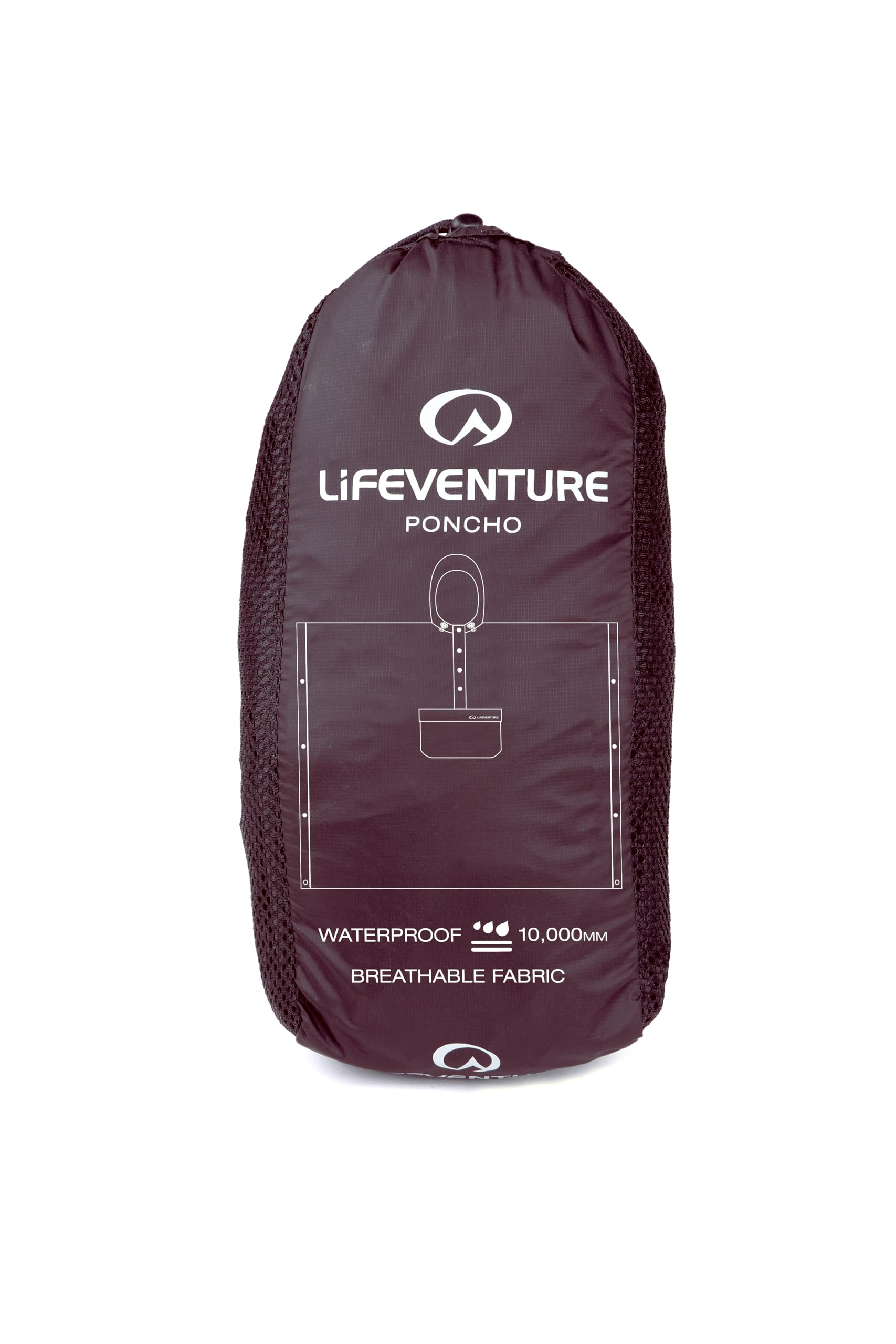 Lifeventure Superlight Waterproof Packable Poncho With Adjustable Hood And Zipped Pocket Poncho imperméable Mixte