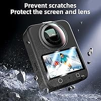 Vista 4 de 2 protectores de pantalla + protectores de lente de PC para DJI OSMO 360, cubierta de pantalla de vidrio templado Ultra HD 9H película protectora