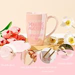 Thank You Cadeaux pour Femmes Rose Céramique Café Mug Anniversaire Cadeaux d'amitié pour Femmes Tea Cup Cadeaux de Noël Cadeaux inspirants pour les femmes Meilleures amies Sœur maman Femme Bestie Cadeau Femme