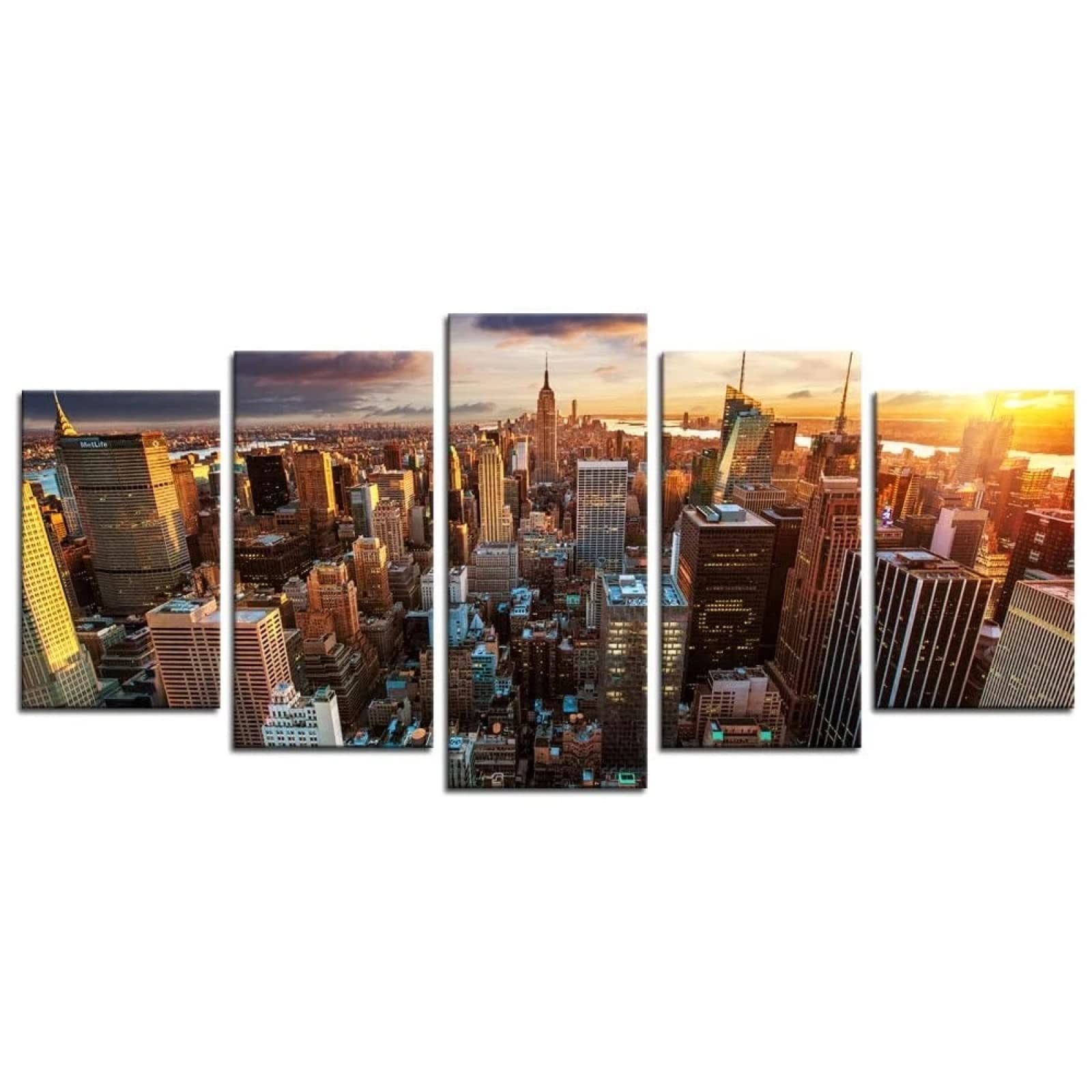 5 impresiones en lienzo para pared, paisaje de la ciudad, pintura HD para el hogar, sala de estar, dormitorio, oficina, decoración de pared, decoración de espacio, pósteres enmarcados
