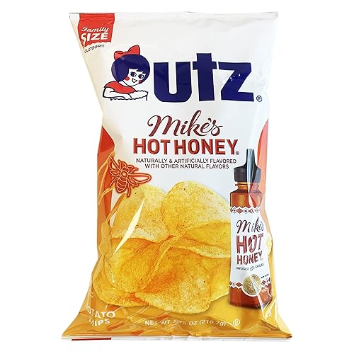 Miniatura 2 de Utz Mike's Hot Honey Potato Chips (3 bolsas de 7.75 onzas)  Paquete variado  Sabores naturales de miel picante y dulce  Chips de maíz BBQ (1 bolsa