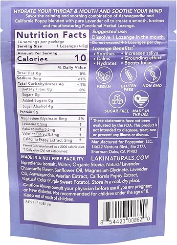 Miniatura 11 de Laki Naturals Pastillas para la garganta de hierbas para la garganta (14 unidades) – Sal marina hawaiana dolor de garganta y boca seca gotas Estado