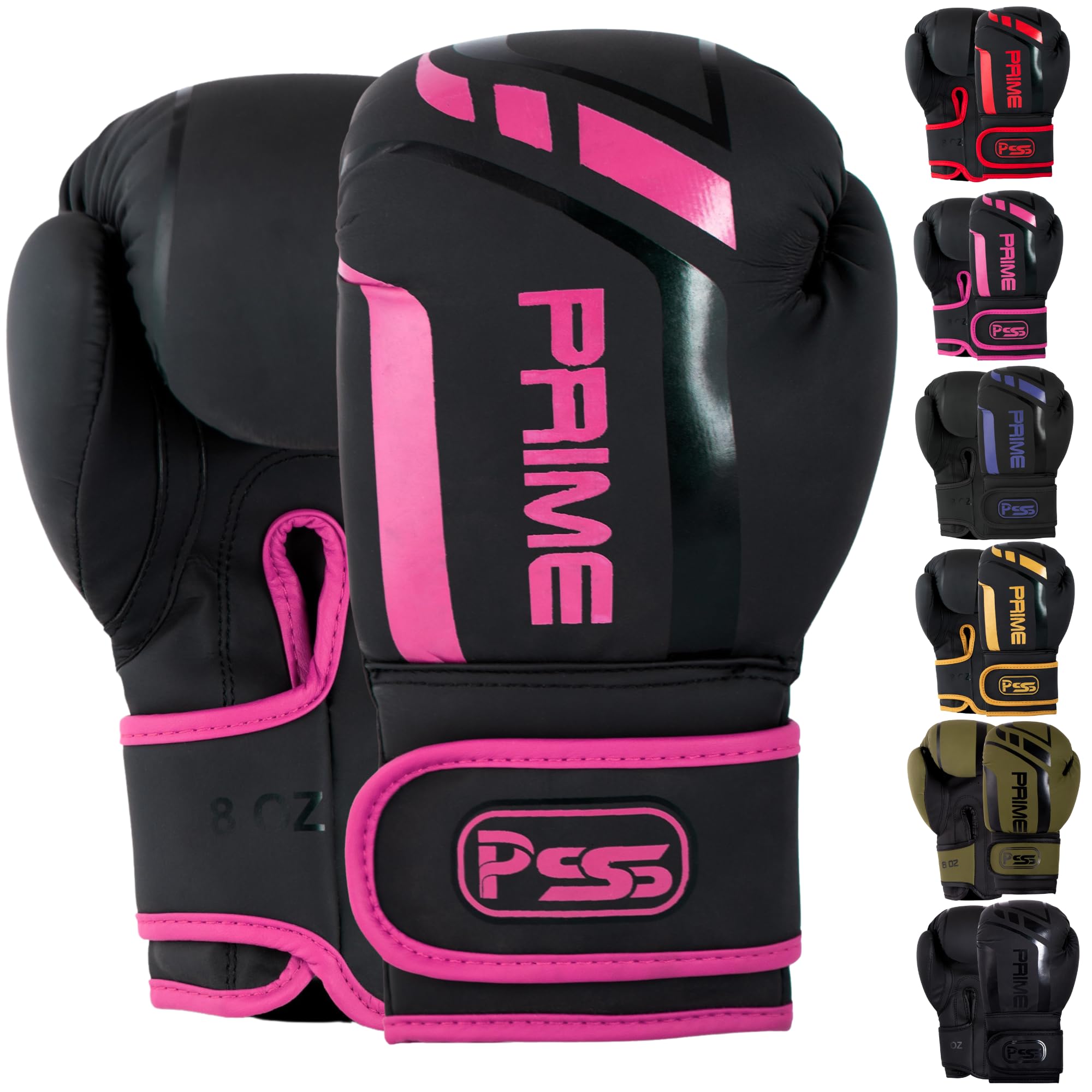 PSS PU Matt Leather Kids Boxing Gloves 4oz, 6oz, 8oz Punching bag MMA Muay Thai for Fighting, Aggressive & Kickboxing junior Sparring junior Training Gloves 1025 (1025 Pink, 8 oz)