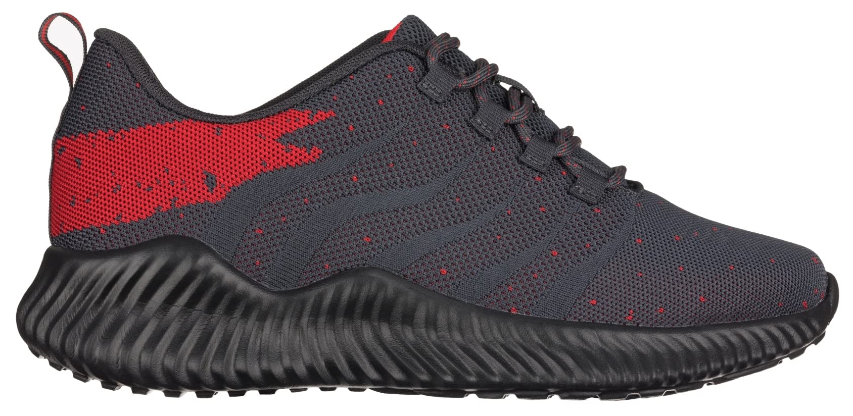 CALTO Men's Invisible Height Increasing Elevator Shoes - Grey/Red Ultra Lightweight Sporty Sneakers - 2.8 Inches Taller - Q218 - Size 10 D(M) US