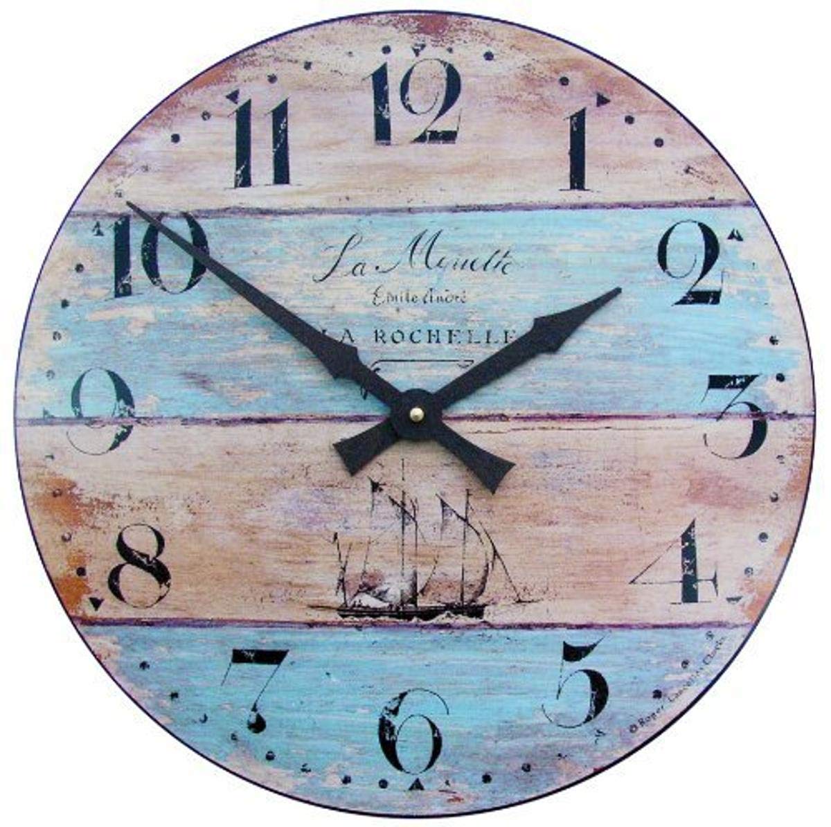 Lascelles London Wall Clock with Driftwood Effect - 36cm,Brown