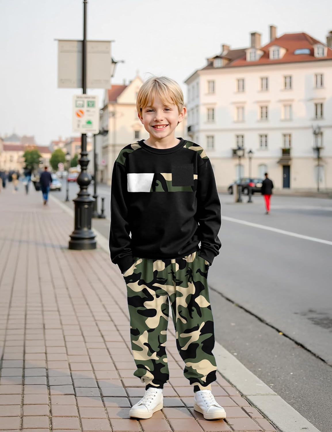 Boys Clothes Long Sleeve T-shirt and Camouflage Pants 2PC Fall Winter Outfits Kids Clothes Boys for 6-16 Years - Image 2